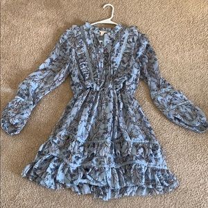 Chelsea & Violet Blue Floral Long Sleeve Dress